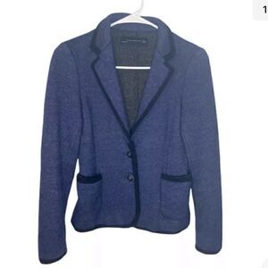 ZARA BASIC Women’s Navy Wool Blend Blazer/Jacket Size Medium